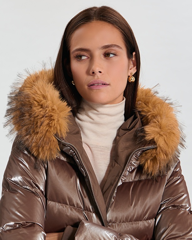 Doudoune Dalyf Doudoune courte avec fausse fourrure taupe ZAPA