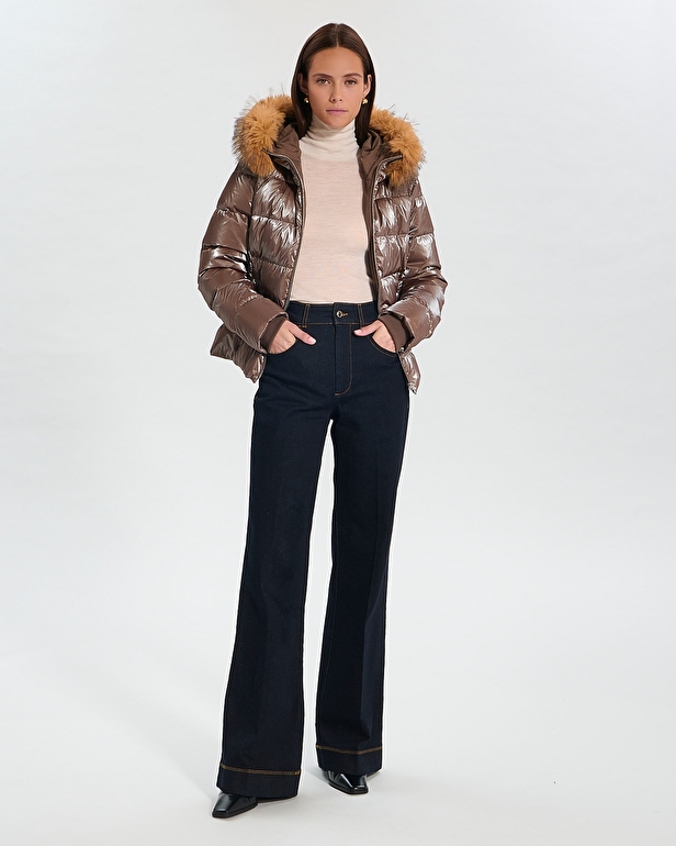 Doudoune Dalyf Doudoune courte avec fausse fourrure taupe ZAPA