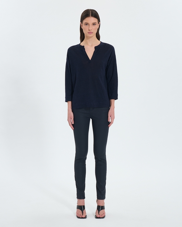 Jean Jskinny Jean skinny laqu&eacute; marine ZAPA