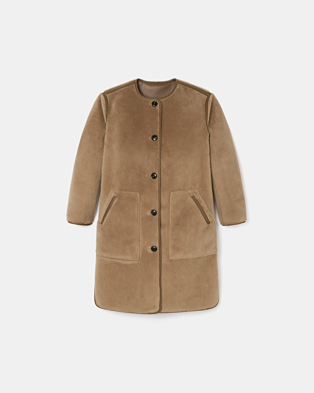 Manteau Mahona Manteau long en fausse fourrure camel ZAPA