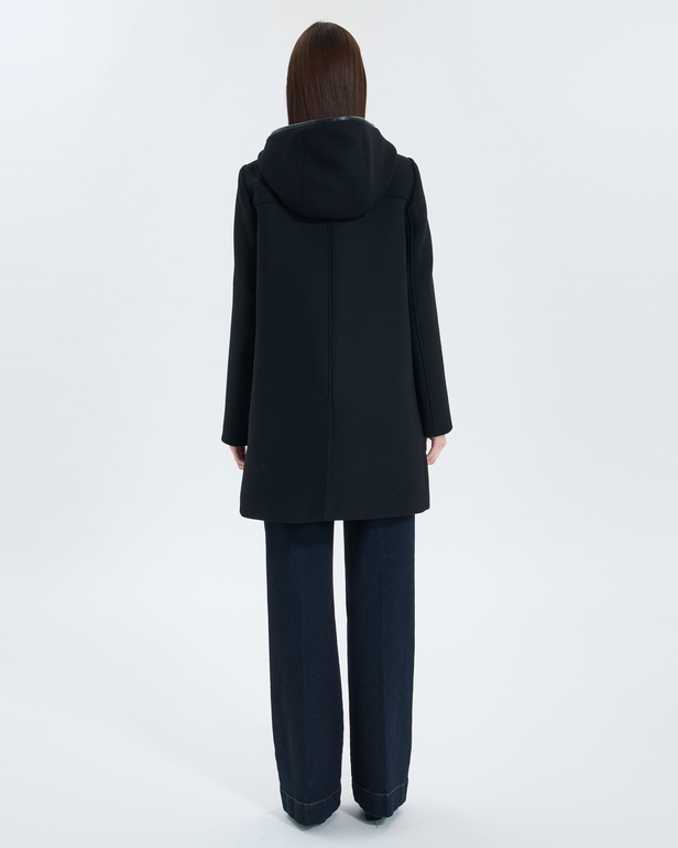 Manteau Meros Duffle coat mi-long noir ZAPA