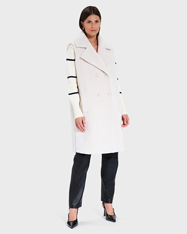Manteau Macaria Manteau long sans manches &eacute;cru ZAPA