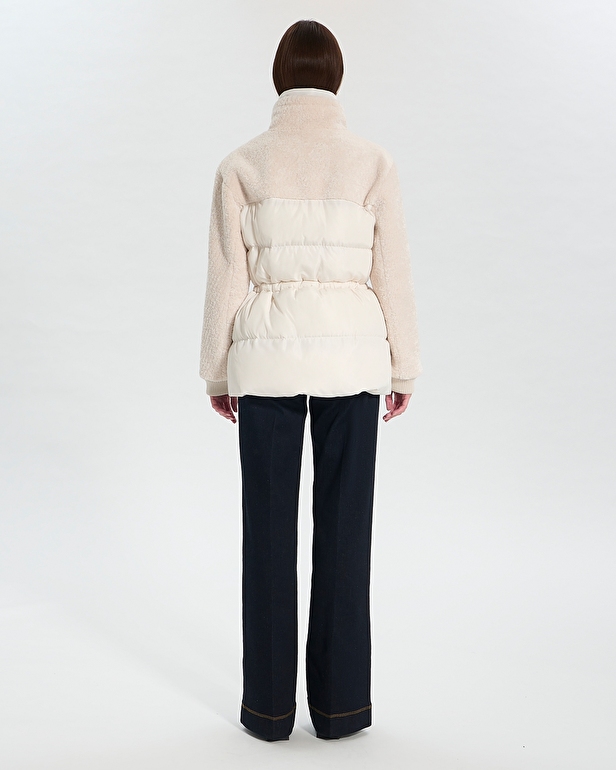 Manteau Melisse Manteau court bi-mati&egrave;re &eacute;cru ZAPA
