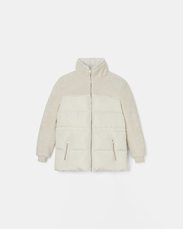 Manteau Melisse Manteau court bi-mati&egrave;re &eacute;cru ZAPA