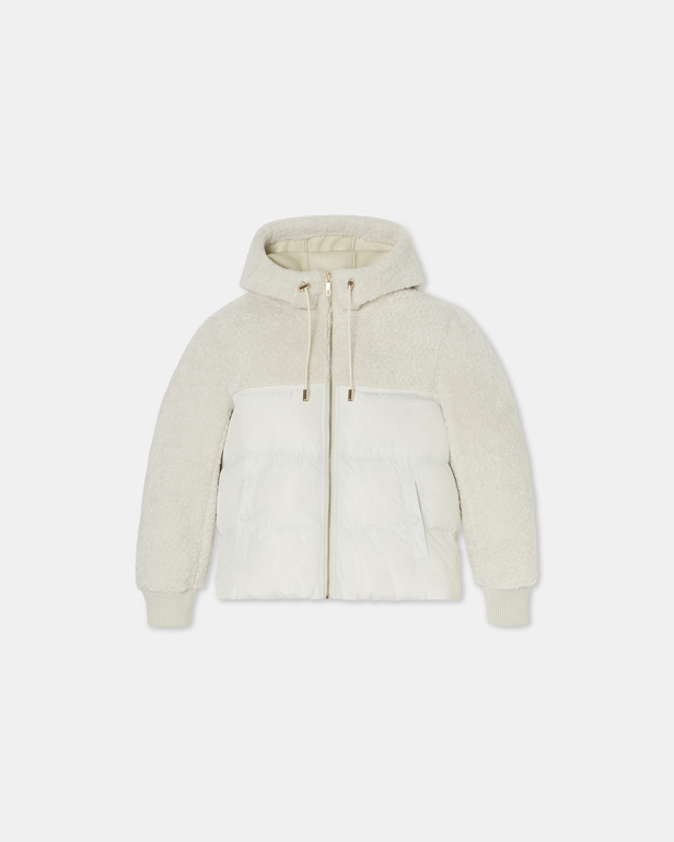 Manteau Mey Manteau court bi-mati&egrave;re &eacute;cru ZAPA