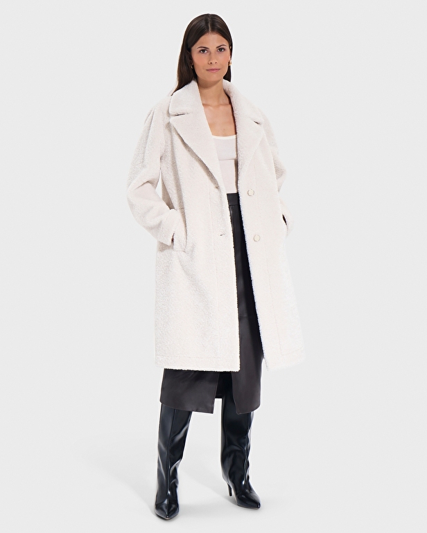Manteau Mississippo Manteau long fausse fourrure &eacute;cru ZAPA
