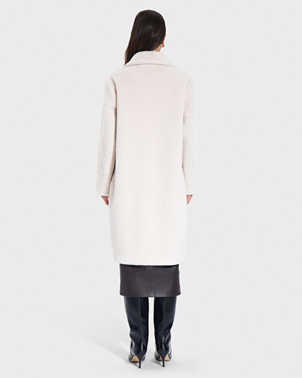 Manteau Mississippo Manteau long fausse fourrure &eacute;cru ZAPA