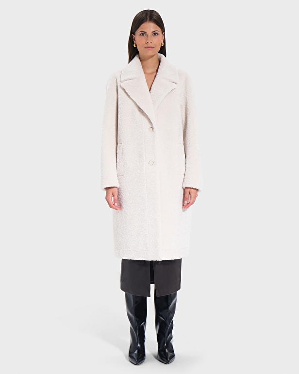 Manteau Mississippo Manteau long fausse fourrure &eacute;cru ZAPA