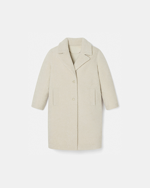 Manteau Mississippo Manteau long fausse fourrure &eacute;cru ZAPA