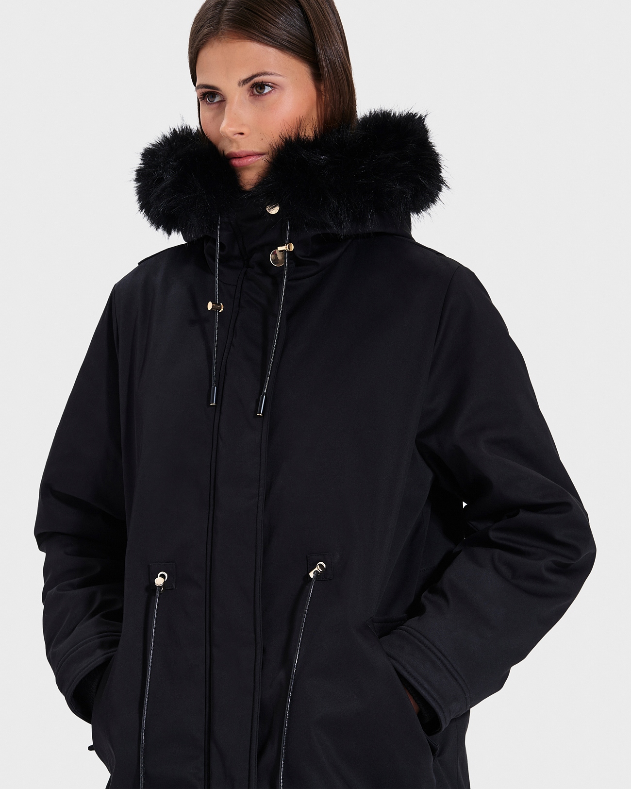 Parka Pekin Parka ajust&eacute;e noire ZAPA