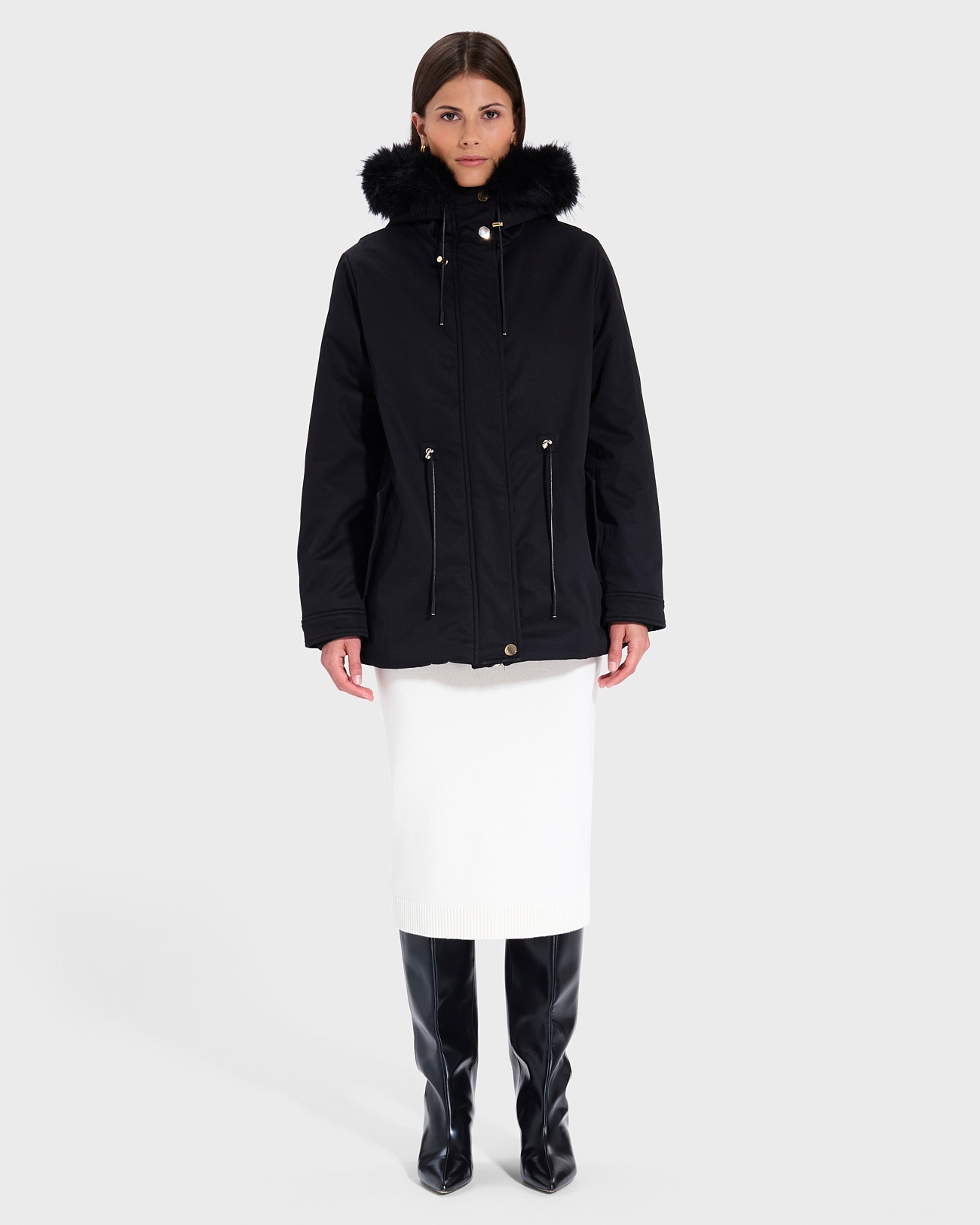 Parka Pekin Parka ajust&eacute;e noire ZAPA