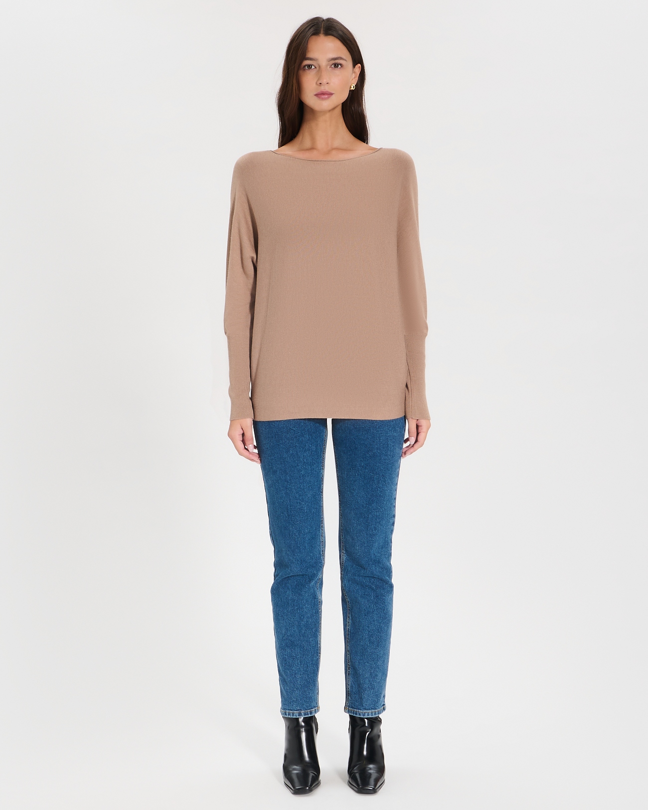Pull Penseeboat Pull encolure bateau camel ZAPA