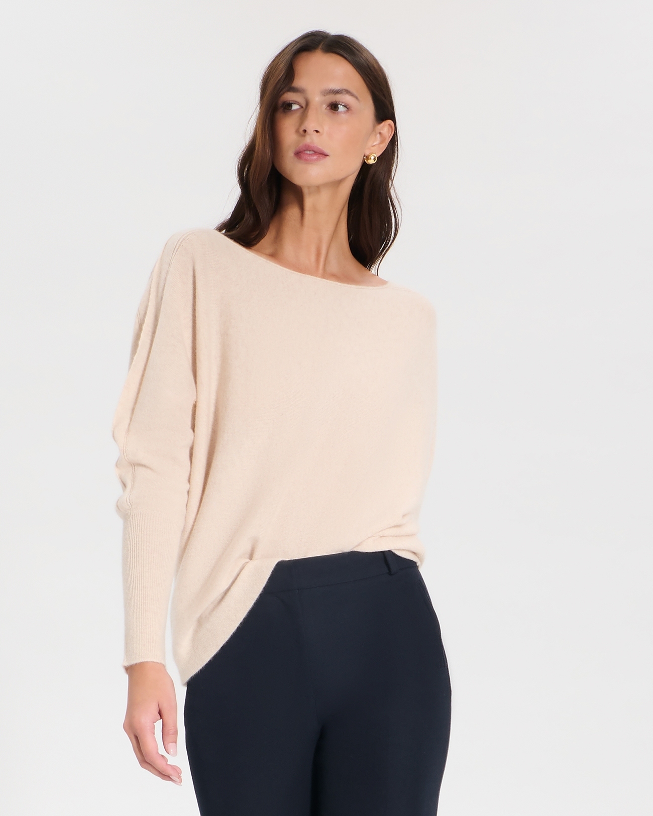 Pull Penseeboat Pull en cachemire beige chin&eacute; ZAPA