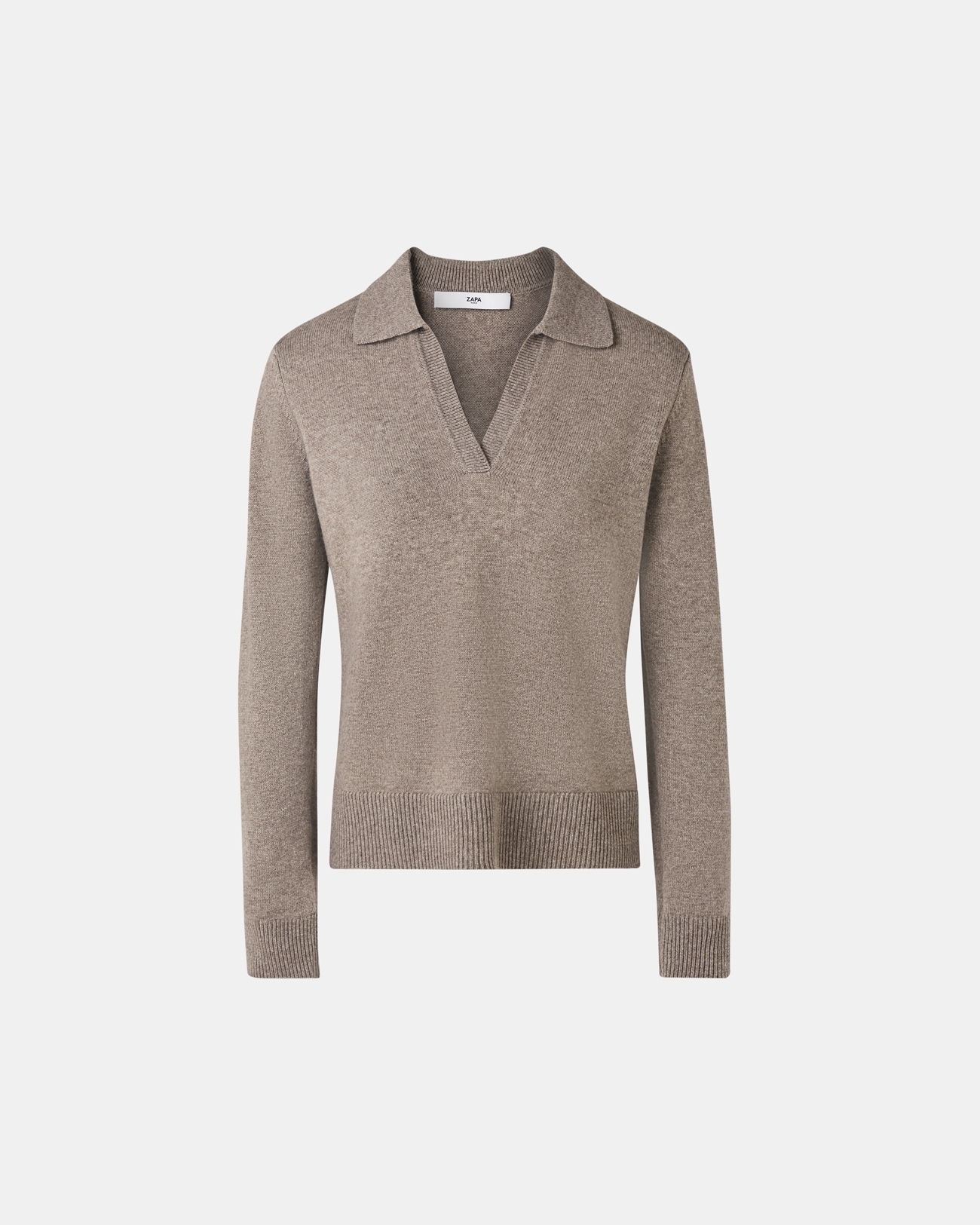 Pull Namba Pull court en laine taupe ZAPA