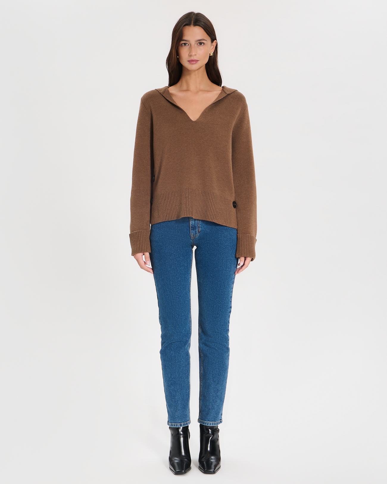 Pull Nilim Pull &agrave; capuche cannelle ZAPA