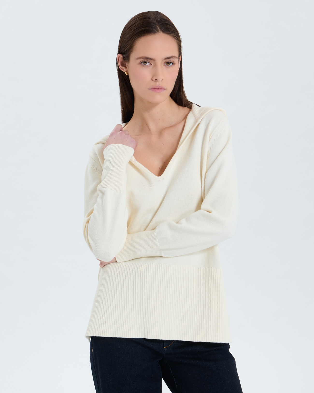 Pull Novalie Pull &agrave; capuche &eacute;cru ZAPA