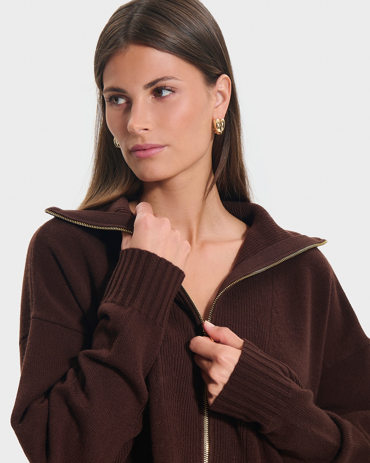 Pull Nabu Pull ample en laine chocolat ZAPA