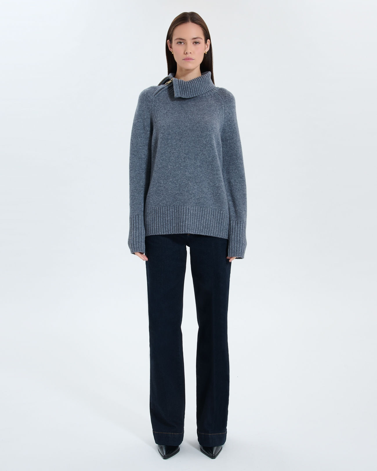 Pull Nuala Pull en laine gris chin&eacute; ZAPA