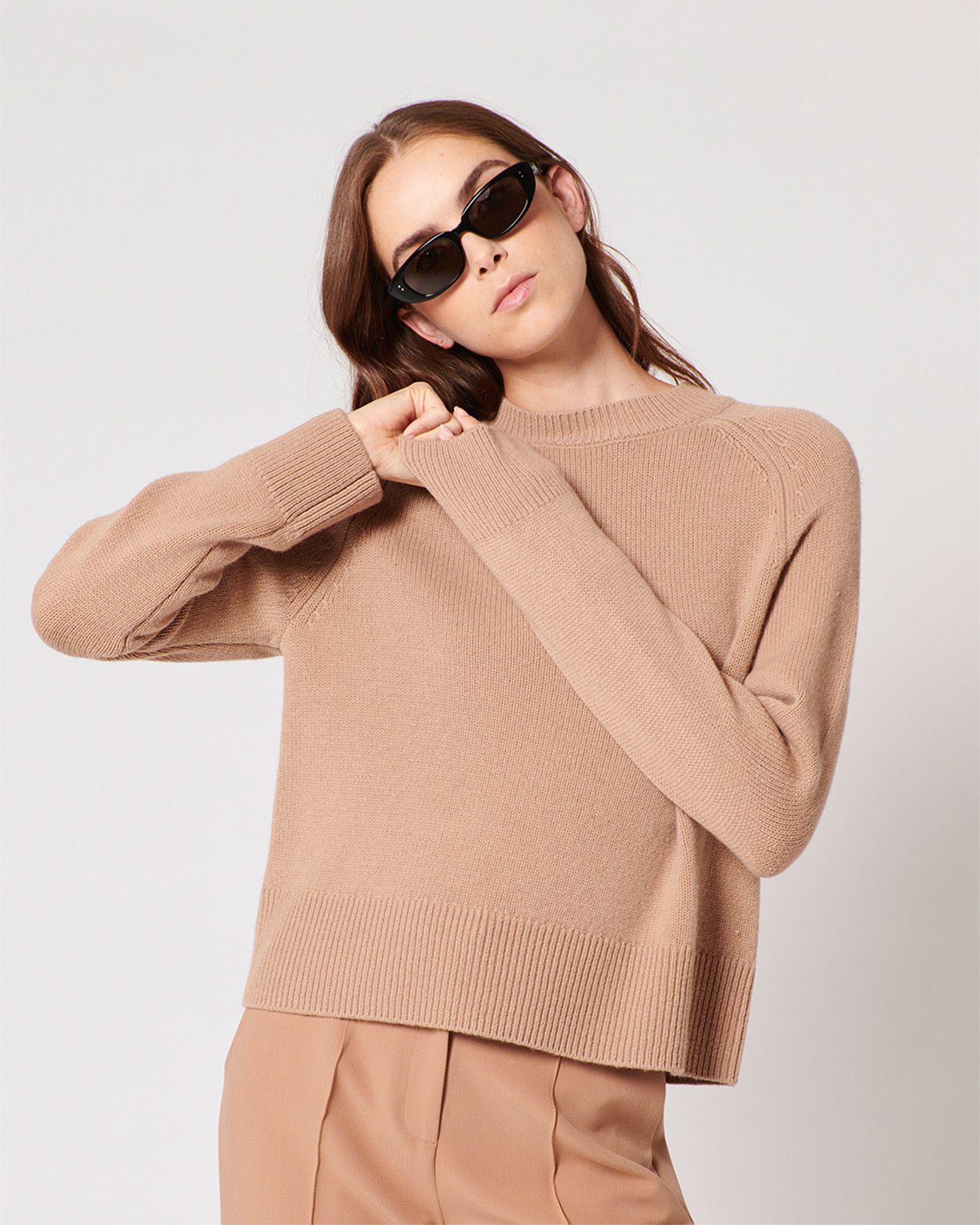 Pull Neona Pull en laine camel ZAPA