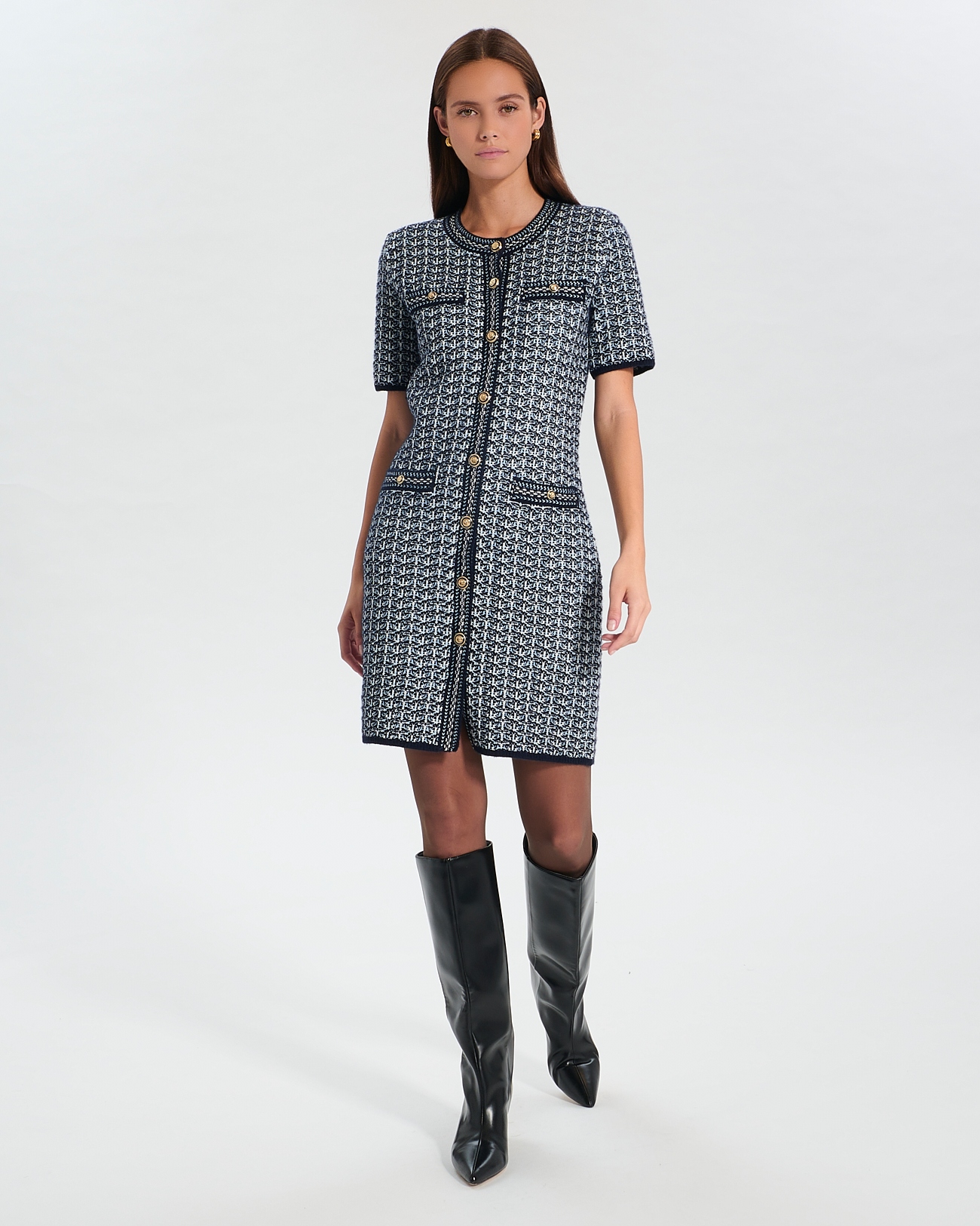 Robe Risma Robe fa&ccedil;on tweed nocturne ZAPA