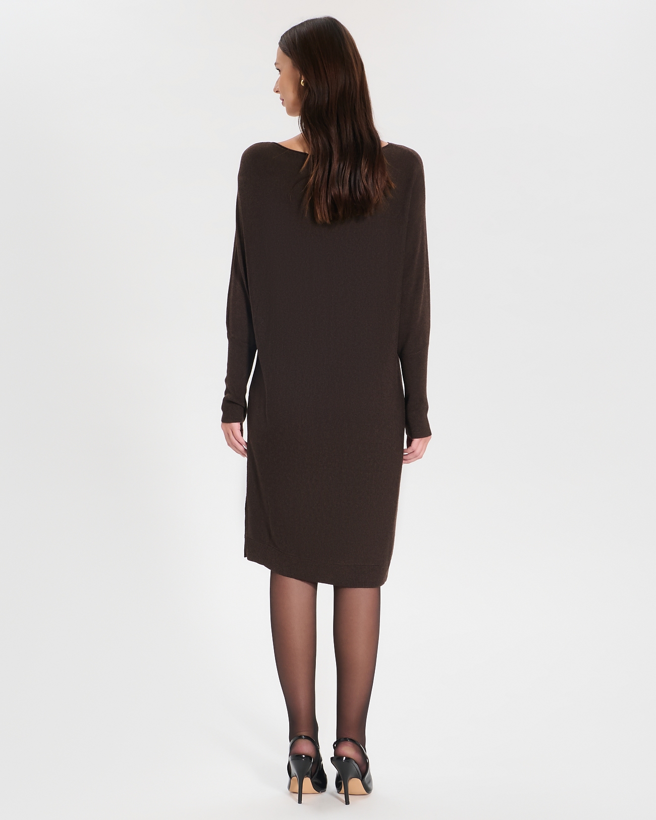 Robe Maille Rendy Robe mi-longue en maille chocolat ZAPA