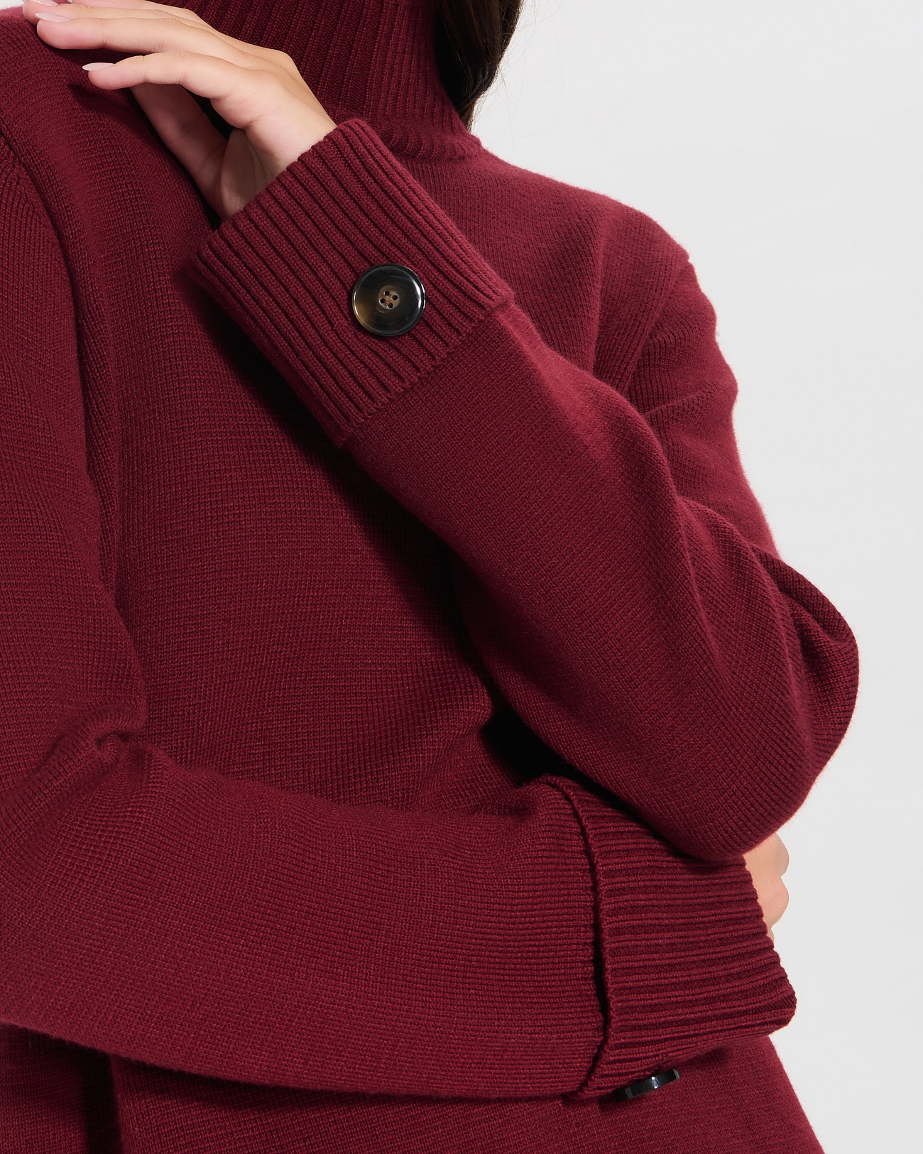 Robe Ritan Robe courte en maille bordeaux ZAPA