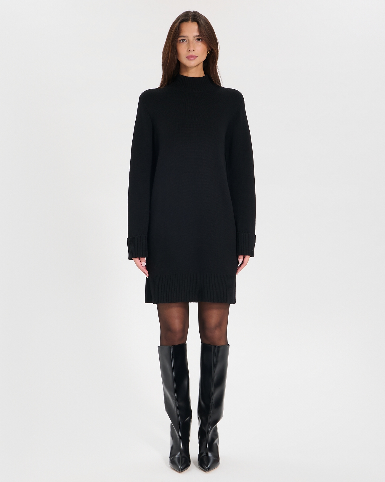 Robe Ritan Robe courte en maille noire ZAPA