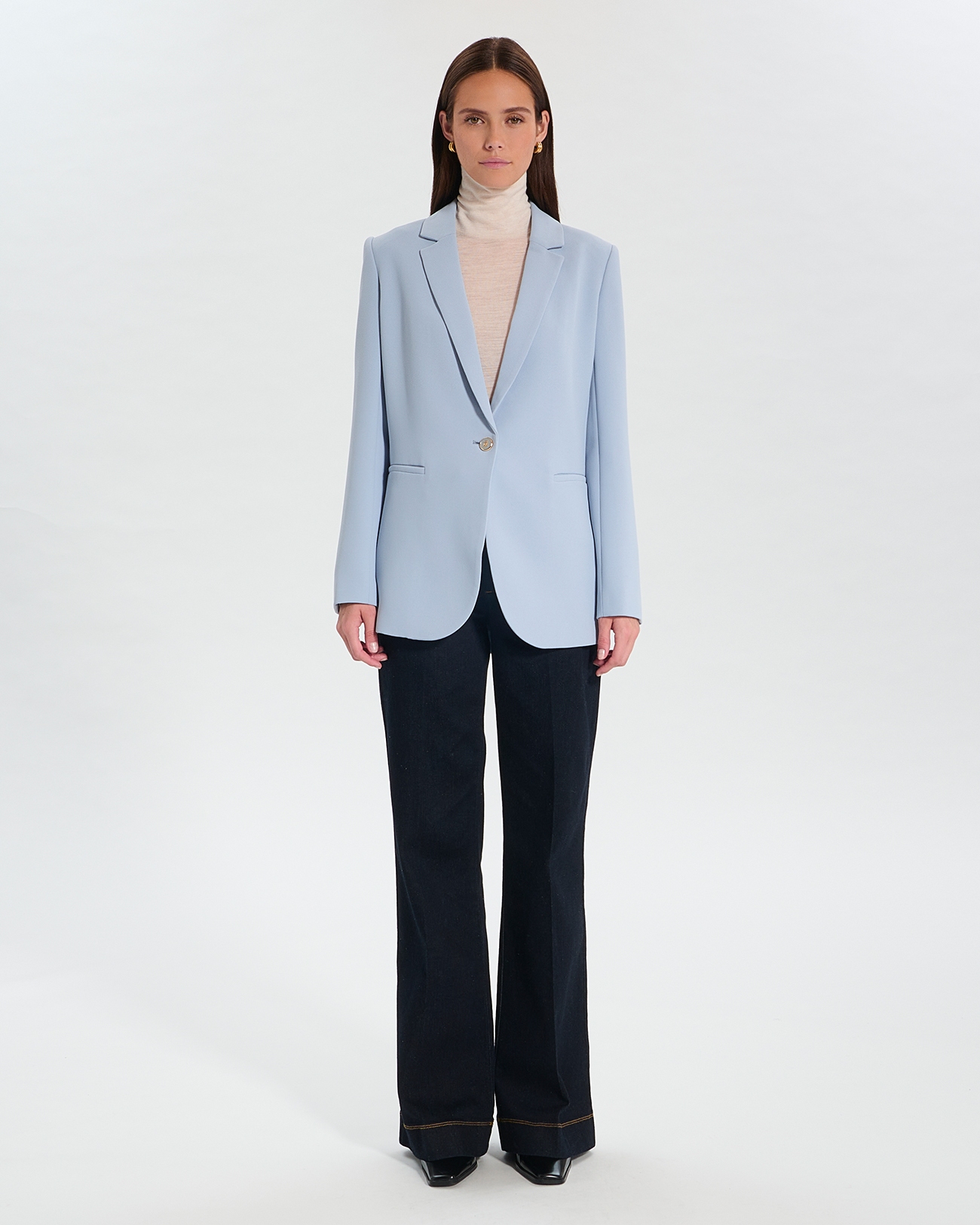 Veste Victorina Veste de costume en cr&ecirc;pe bleu ciel ZAPA