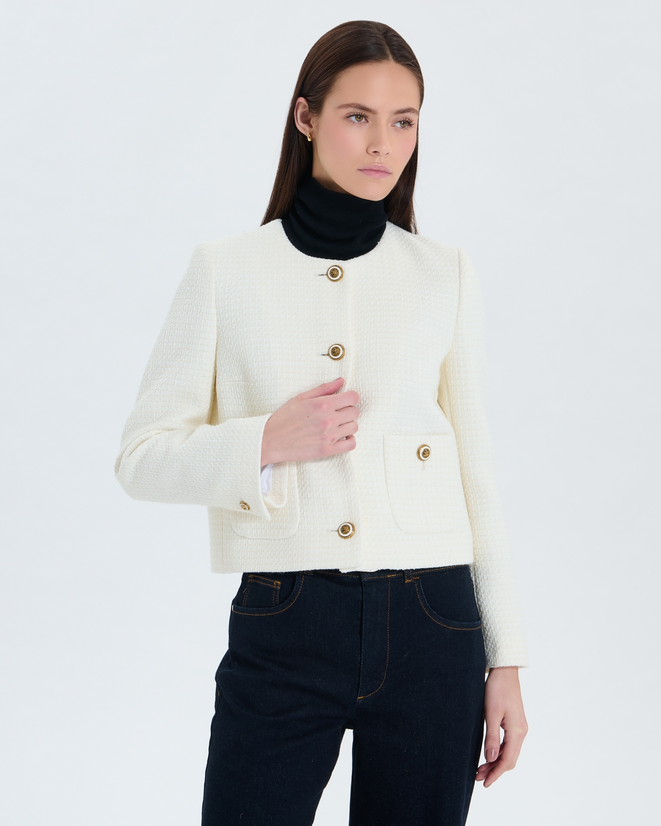 Veste Valse Veste en tweed &eacute;crue ZAPA