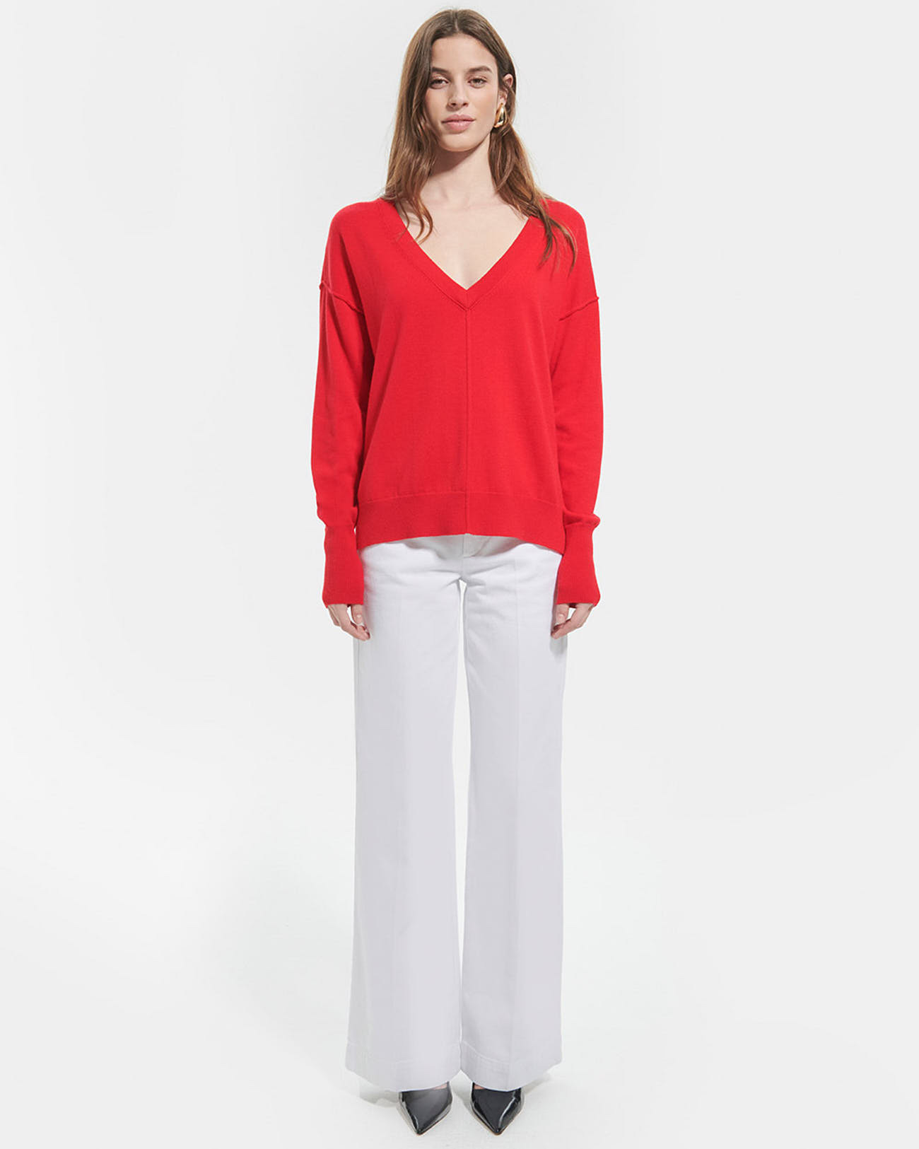Pull pucci Pull col V rouge ZAPA