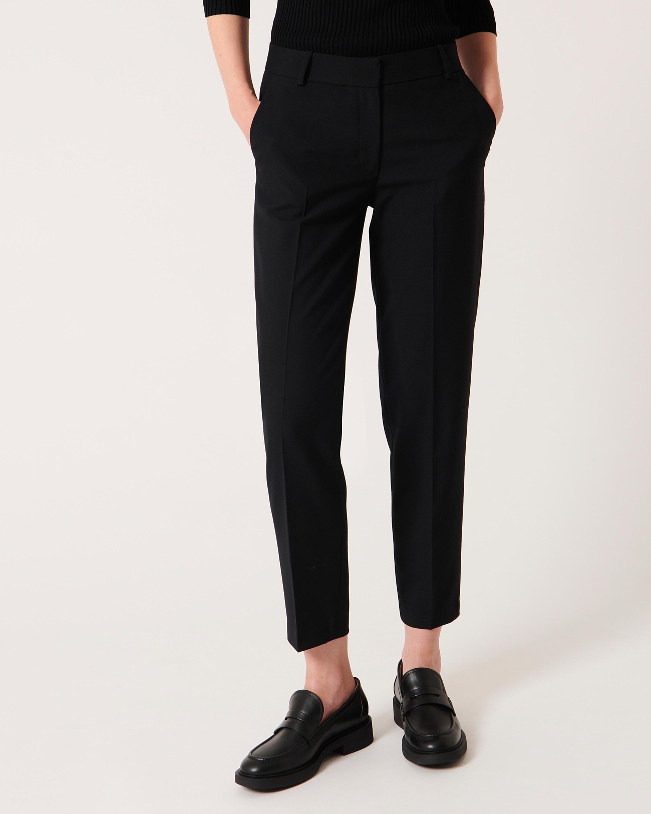 Pantalon paul Pantalon ajust&eacute; noir ZAPA