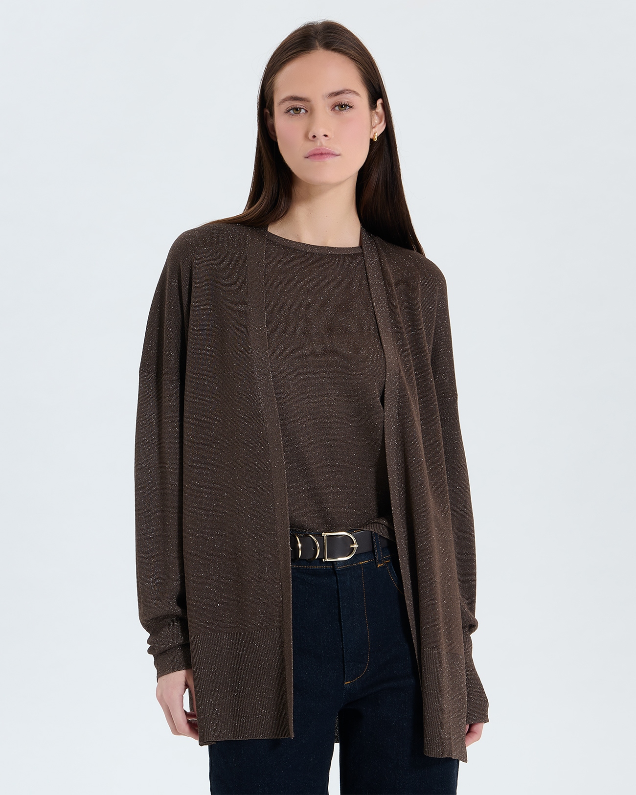 Gilet Gypsine Gilet long ouvert taupe ZAPA