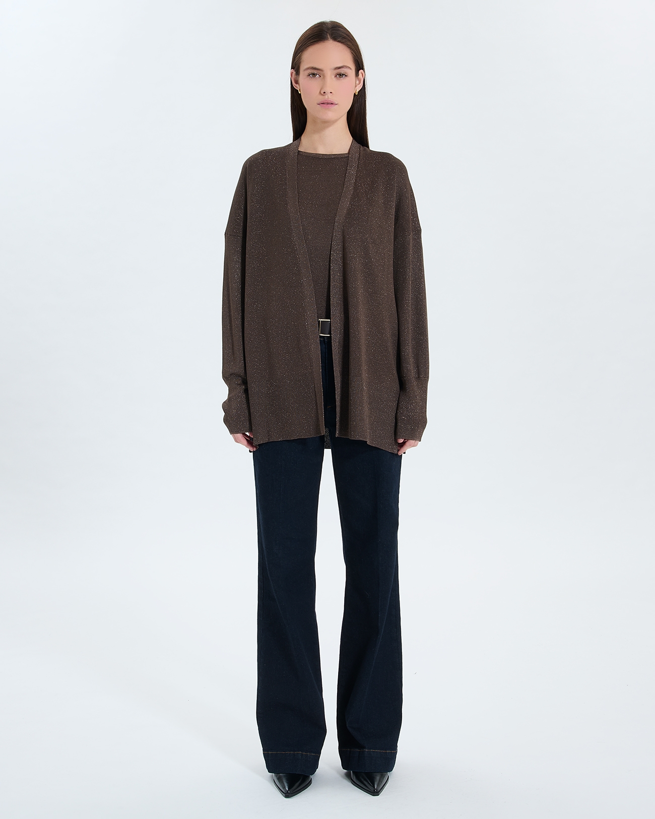 Gilet Gypsine Gilet long ouvert taupe ZAPA