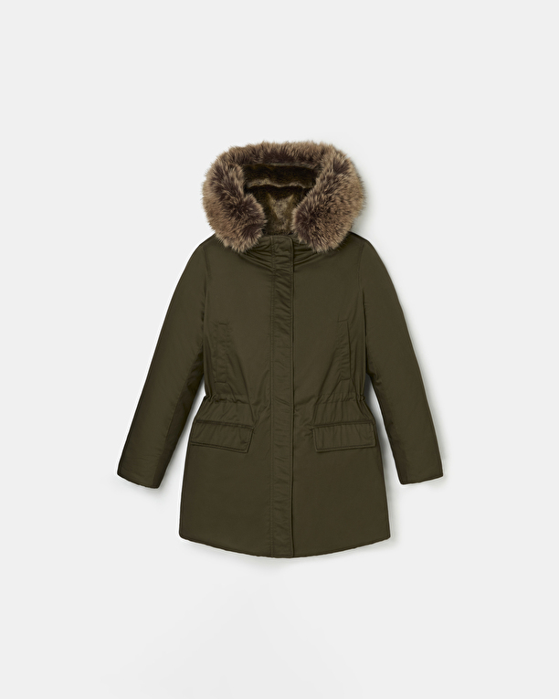 Parka Parsonf Parka mi-longue kaki - Fausse fourrure ZAPA