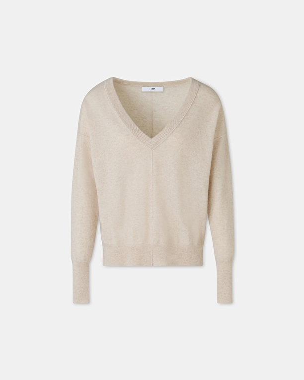 Pull Pucci Pull en cachemire beige chiné ZAPA