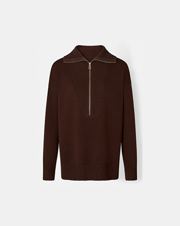 Pull Nabu Pull ample en laine chocolat ZAPA