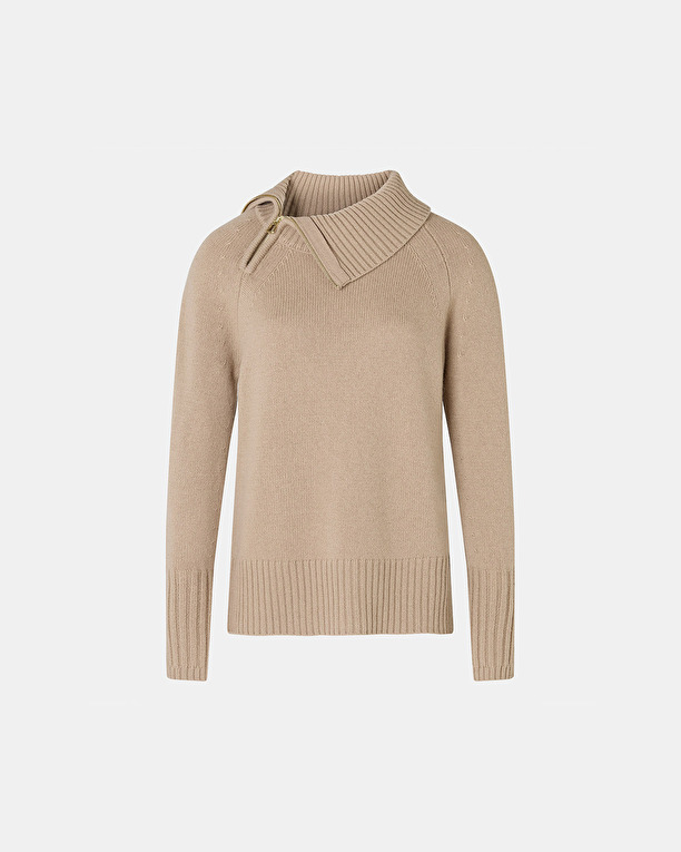 Pull Nuala Pull en laine camel ZAPA