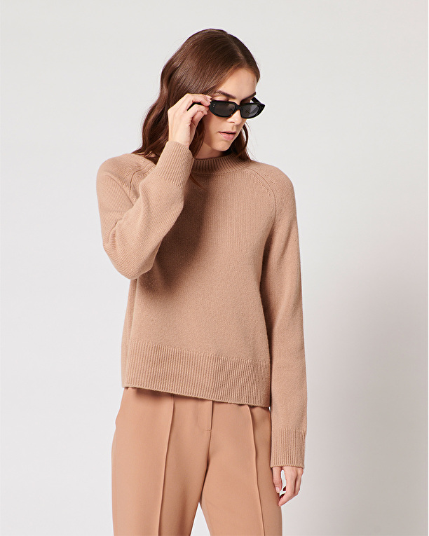 Pull Neona Pull en laine camel ZAPA