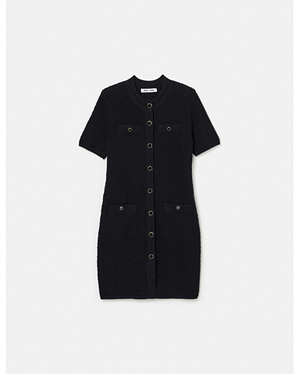 Robe Risma Robe tweed courte noire ZAPA