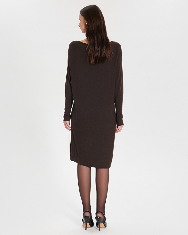 Robe Maille Rendy Robe mi-longue en maille chocolat ZAPA