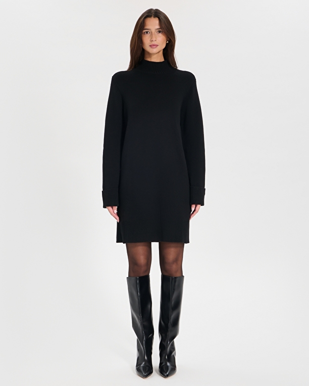 Robe Ritan Robe courte en maille noire ZAPA