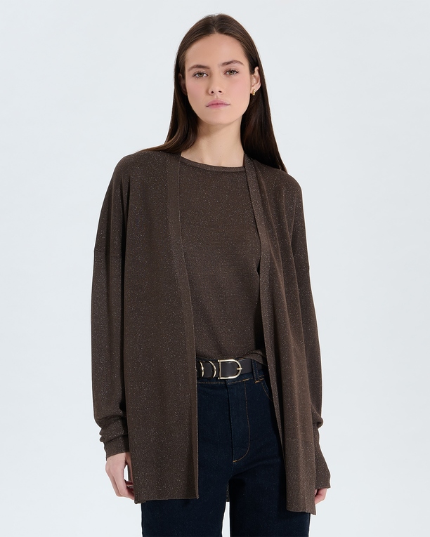 Gilet Gypsine Gilet long ouvert taupe ZAPA