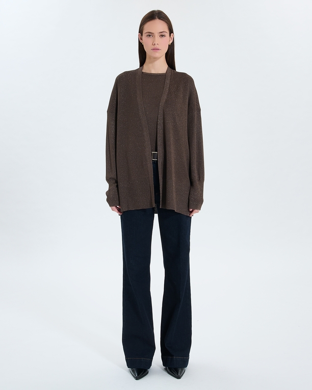 Gilet Gypsine Gilet long ouvert taupe ZAPA