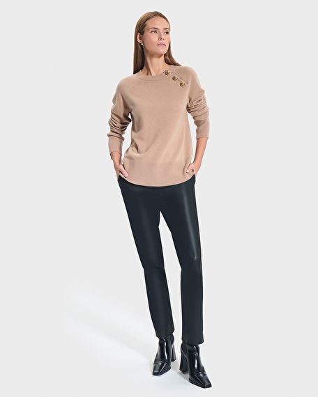 Pull noam pull col rond en laine camel zapa