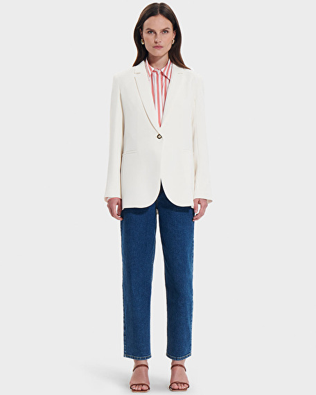 Veste victorina veste de tailleur en cr&ecirc;pe &eacute;crue zapa