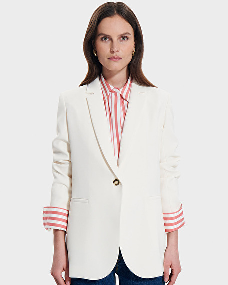 Veste victorina veste de tailleur en cr&ecirc;pe &eacute;crue zapa