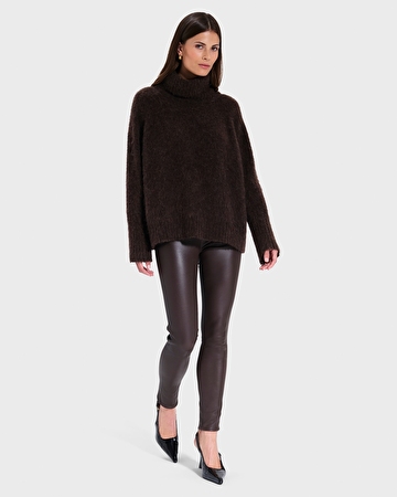 Pantalon Piya Pantalon skinny cuir chocolat ZAPA