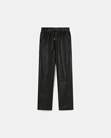 Pantalon Phuket Pantalon fluide en cuir noir ZAPA