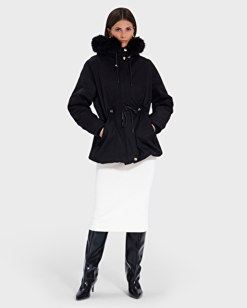 Parka Pekin Parka ajustée noire ZAPA