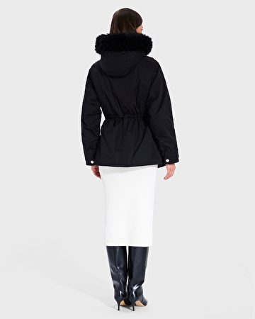 Parka Pekin Parka ajustée noire ZAPA